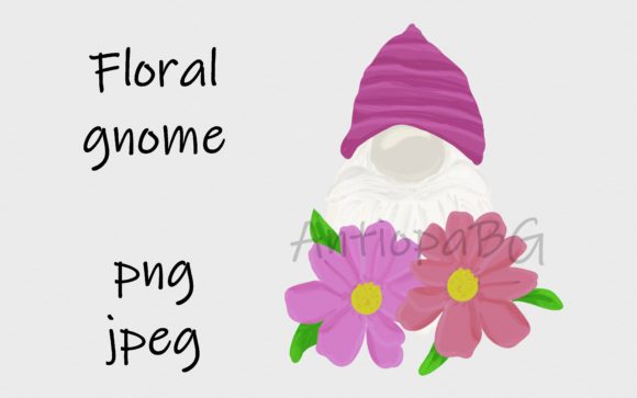 Charming Floral Gnome Clipart for Creative Projects
