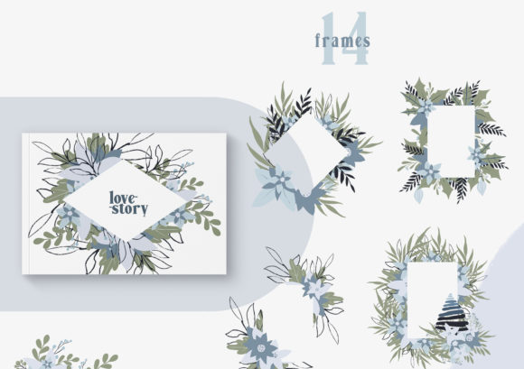 Christmas Floral Frames Clipart- 14 Png: A Versatile Tool for Creative Projects