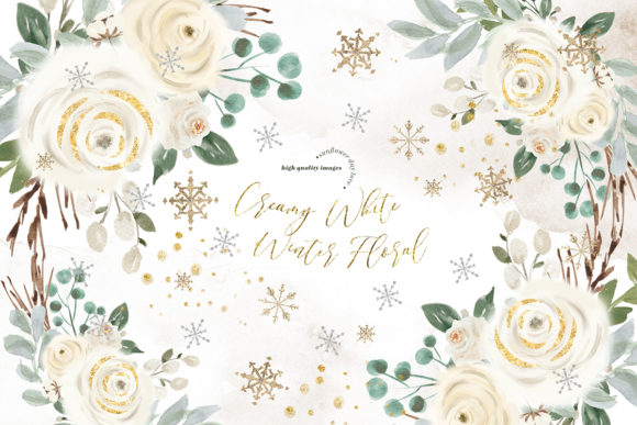 Creamy White Winter Floral Clipart: A Strategic Asset for Your Creative Projects