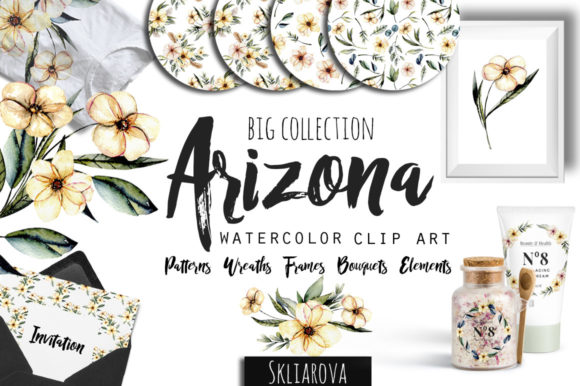 Discover the Beauty of Arizona Floral Watercolor Clipart