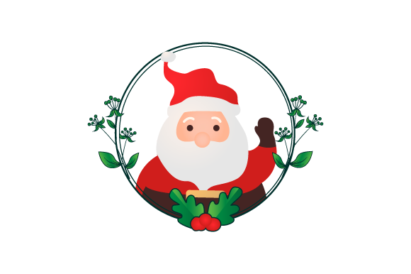 Embracing the Festive Spirit with Santa Claus in Christmas Floral Frame 04