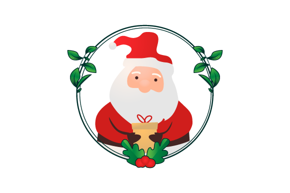 Embracing the Festive Spirit with Santa Claus in Christmas Floral Frame 02