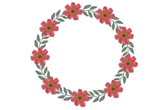 Explore the Versatility of Red Floral Watercolor Frame and Illustration