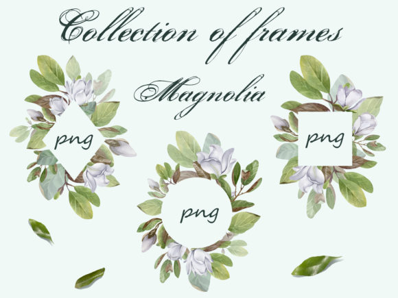 Floral Frames Set: Elevate Your Creative Projects with Hand-Painted Magnolia Designs