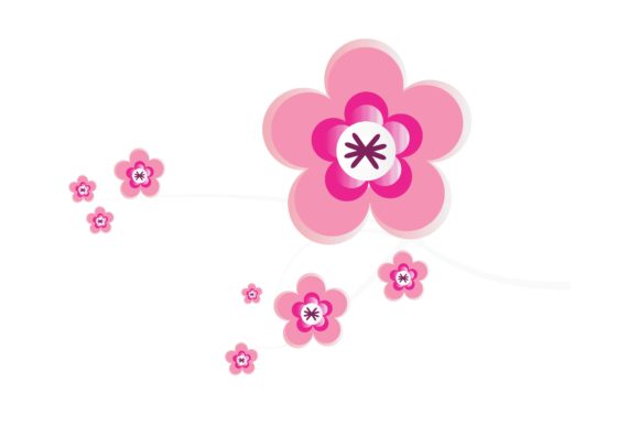 Pinky Floral Flowers Illustration Vector: A Versatile Design Asset for Your Creative Projects
