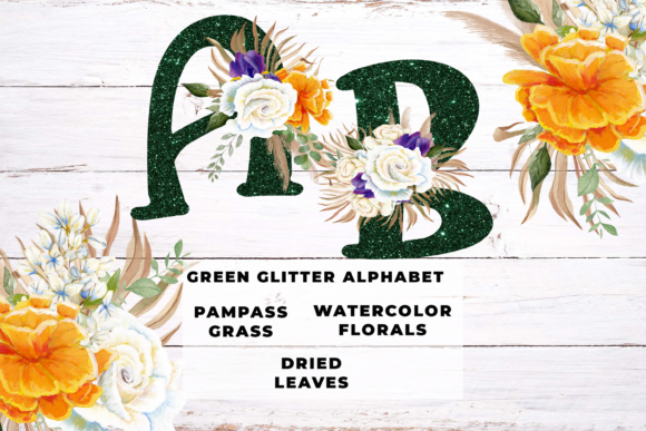 Unlocking Creativity with the Green Glitter Boho Floral Alphabet