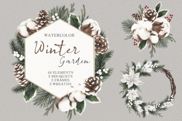 Watercolor Winter Floral Clipart: A Versatile Artistic Addition
